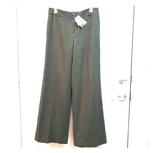 ANN TAYLOR 6L Green Black Wool Lined Trousers NWT